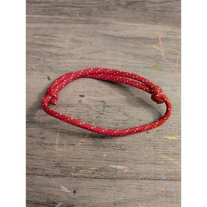 Red Paracord Rope Bracelet Adjustable Sliding Knot Outdoor Survival Style